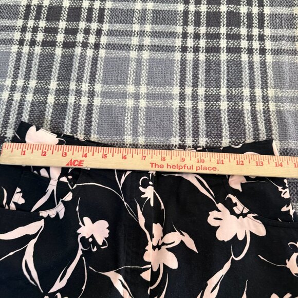 Basler Floral Straight Leg pants Womens Size 38 Elegant Casual Wear Black Pink - Picture 6 of 9